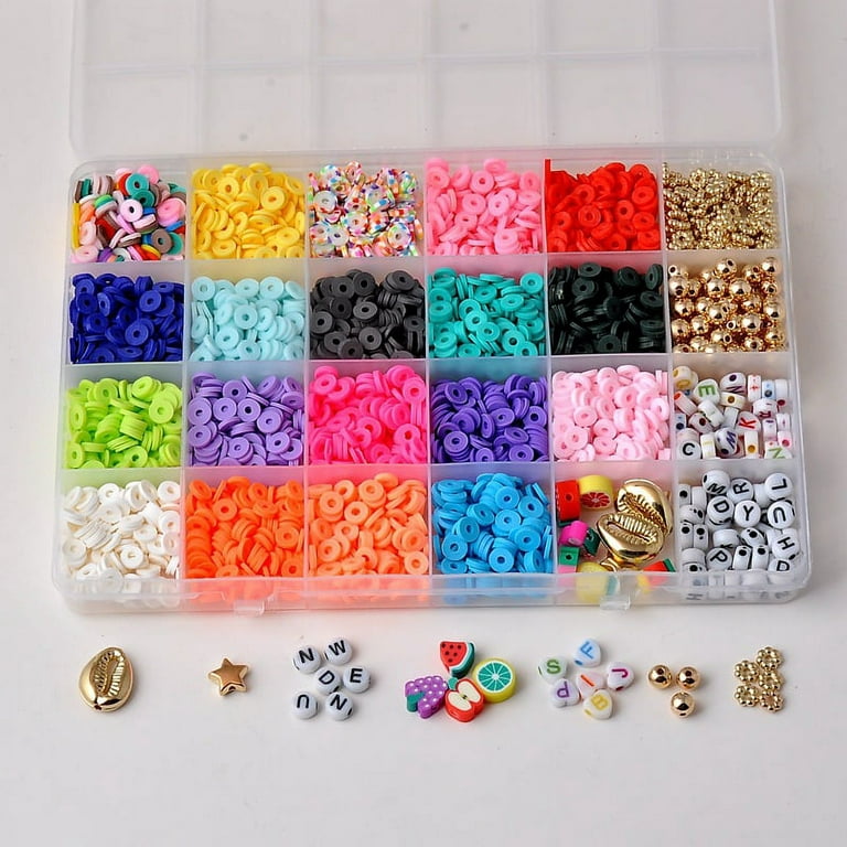 7285Pcs Polymer Clay Beads 6mm Flat Heishi Beads for Jewelry