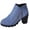 Blue, variant on Women's Ankle Boots Zip-Up Lug Sole Platform High Heel Pointy Toe Sizes 36