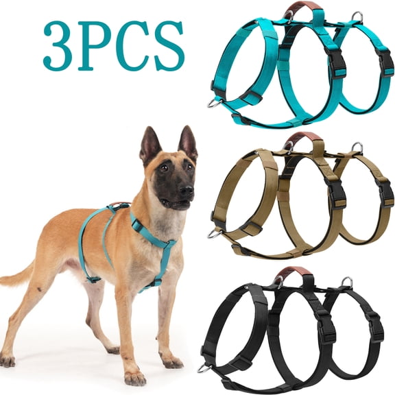 Escape Proof Dog Harness, No Pull Harness with Lift Handle, Adjustable Pet Vest with Front and Back Leash Clips for Medium Large Dogs Walking Hiking Training