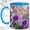 Blue, variant on Purple Rose Butterfly Accent Mug, 11oz Ceramic Coffee Cup for Rose Lovers