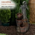 thumbnail image 5 of Alpine Corporation Vintage Barrel Water Pump with Buckets Fountain, 24 Inch Tall, 5 of 12