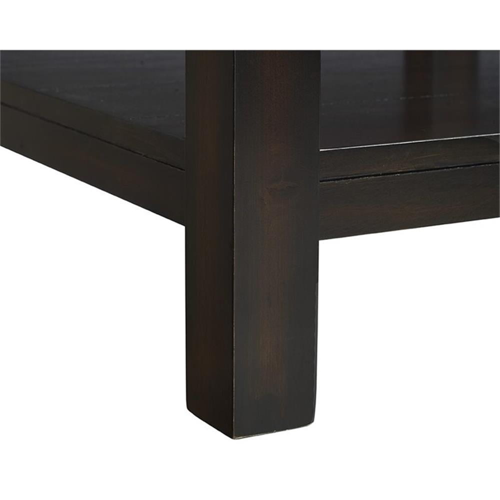 Picket House Furnishings Caleb Square Marble Top End Table in Espresso