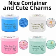 Kit with 4 Pack Butter Slime, Super Soft and Non-Sticky Cloud Slime for Girls Boys, Easter Basket Stuffers & Party Favors for Kids Ages 6-12