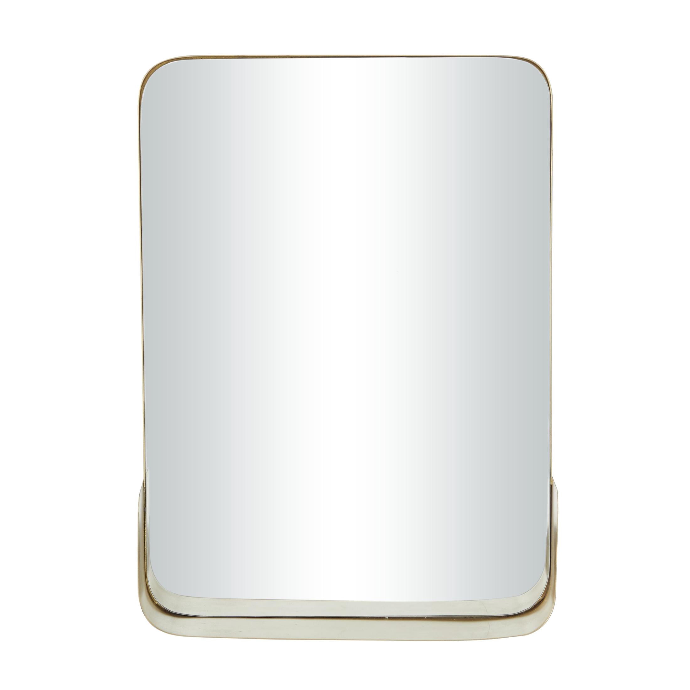 CosmoLiving by Cosmopolitan 16" x 22" Gold Small Curved Rectangular 1 Shelf Wall Mirror