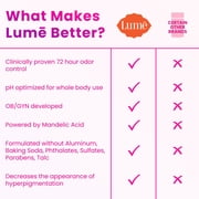 Lume Whole Body Women’s Deodorant - Invisible Cream Stick - Aluminum Free - Toasted Coconut - 2.2oz