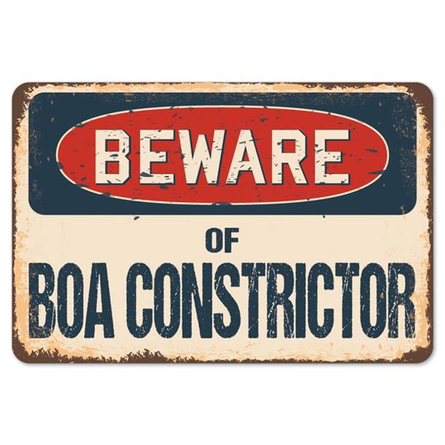 SignMission Boa Constrictor Z-A-1014-BW-Boa Constrictor Se Méfier Signe Rustique