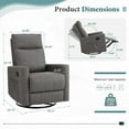 thumbnail image 3 of Gianna Recliner Message Chair with Footrest, Swivel Rocking Glider, High Back Upholstered Deep Seat for Living Room, Gray-1, 3 of 5