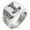 Silver, variant on Stainless Steel Thor's Hammer Mjolnir Celtic Viking Rune Geometric Pattern Biker Style Polished Ring
