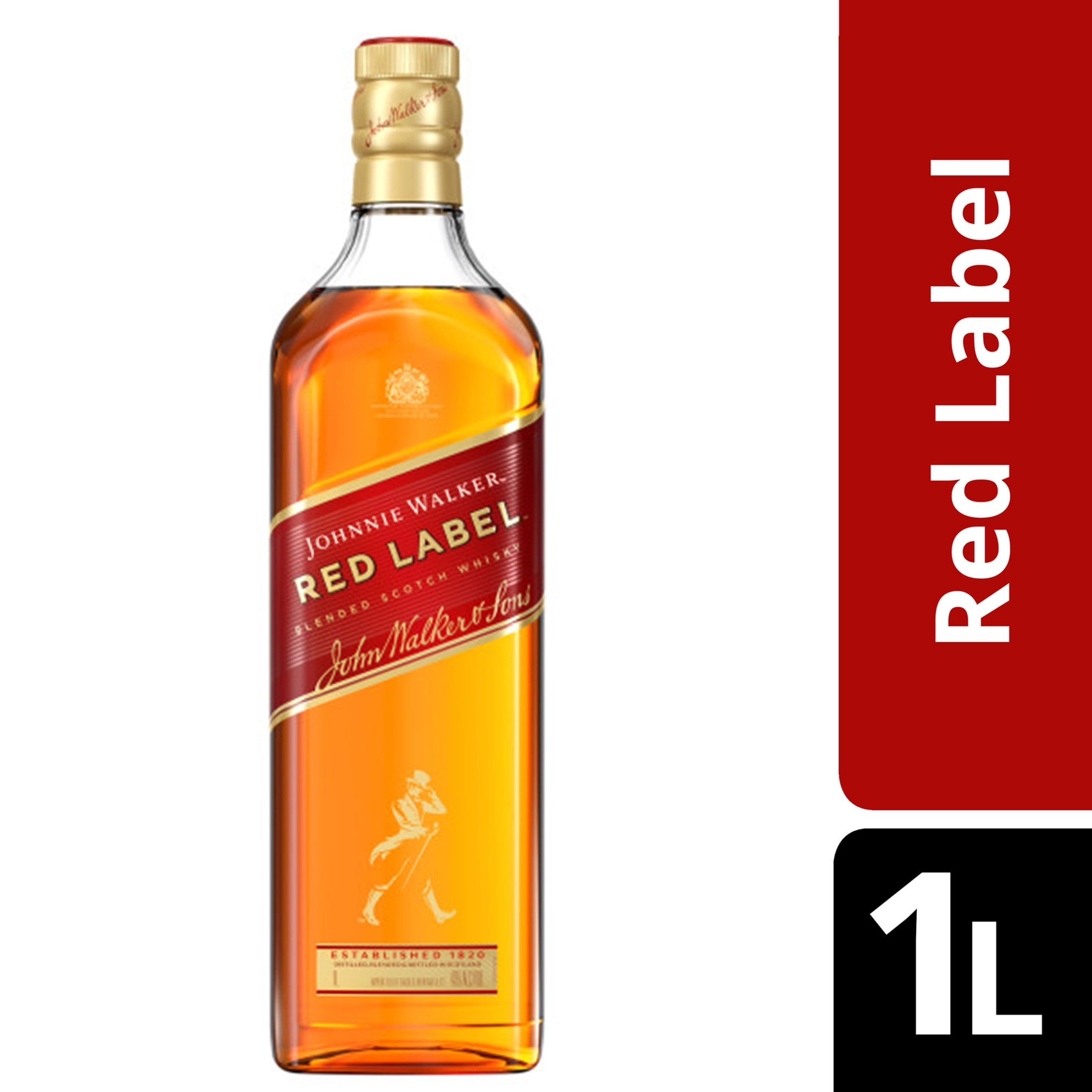 Johnnie Walker Red Label Blended Scotch Whisky, 1 L, 40% ABV