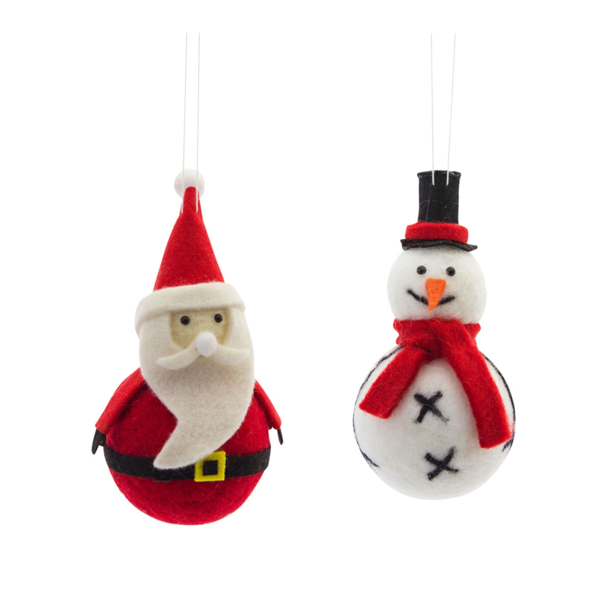 Christmas miniature tree ornament snowman clay handmade ear muff  decorations mini feather tree head face small