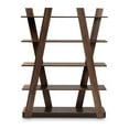 thumbnail image 4 of Bowery Hill Modern Walnut Brown Finished 5-Tier Wood Geometric Display Shelf, 4 of 8