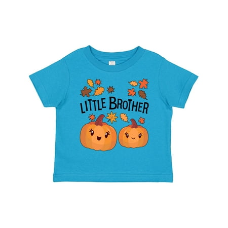 

Inktastic Little Brother Pumpkins with Fall Leaves Gift Toddler Boy Girl T-Shirt