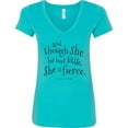 thumbnail image 3 of Inktastic Though She Be but Little Shakespeare Quote Women's V-Neck T-Shirt, 3 of 5