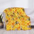 thumbnail image 4 of Throw Blanket for Couch Sofa and Bed, Honeycombs Soft Plush Throw Blanket, Fuzzy Cuteness Comfy Warm Washable Flannel Blanket Throws for All Season, 4 of 8