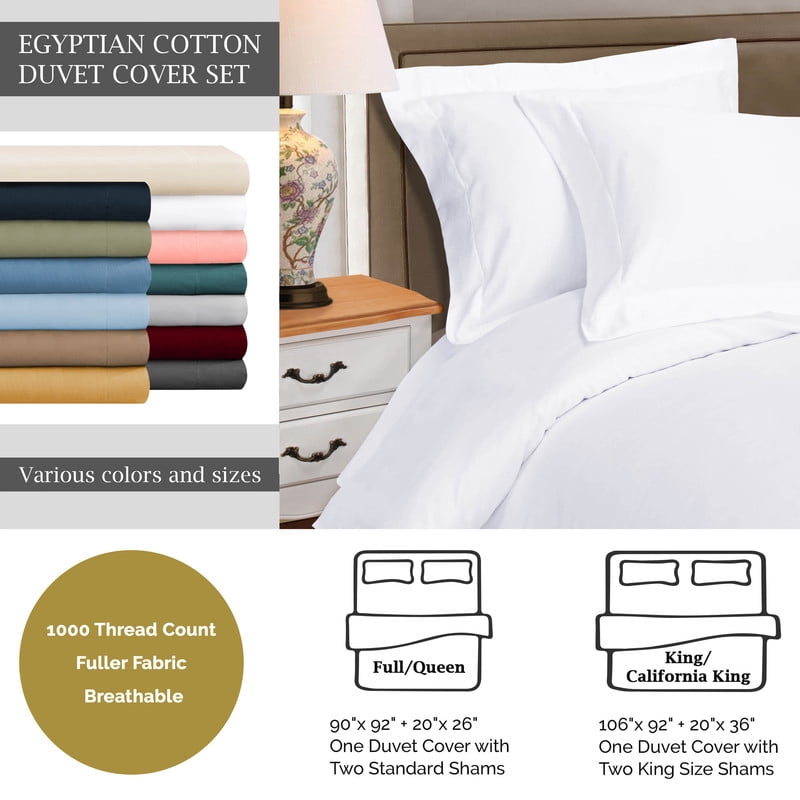 Superior Egyptian Cotton 1000 TC&nbsp;Sage Duvet Set, Full/ Queen