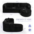 thumbnail image 3 of Hobestluk 96" Cloud Sectional Couch Modern Boneless Couch 3 Seater with Oversized Chaise L Shaped Modular Sofa Couches for Living Room Apartment (Stripe Black,Right Facing Chaise), 3 of 9