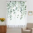 thumbnail image 3 of Eucalyptus Leaf Sage Green Sheer Curtains 54 Inches Long, Spring Weeping Leaves Botanical Light Filering Curtains, Breathable Simi Curtain Privacy Drapes for Kitchen Bathroom Small Window Treatment, 3 of 9