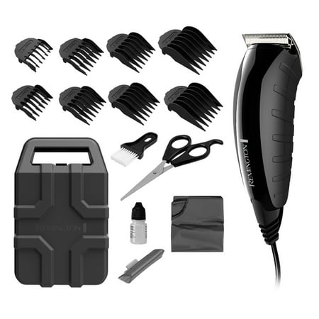 Remington Virtually Indestructible™ Barbershop Clipper, 15-Piece Kit, Hair Cut Kit, Black,