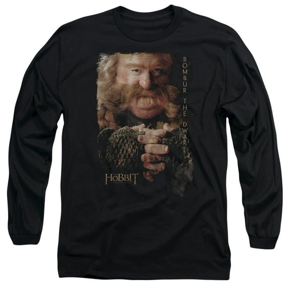 The Hobbit Bombur Long Sleeve Adult 18/1 T-Shirt Black