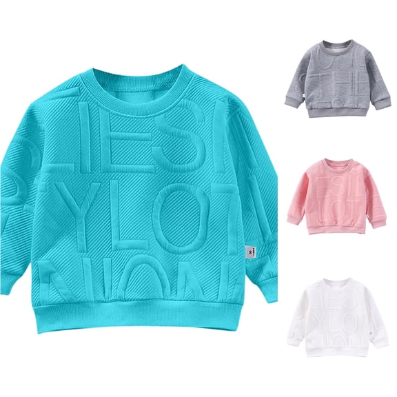 RTKFRFLM Kids Solid Color Basic Casual Long Sleeve Hoodie Pullover Sweatshirt Comfortable Daily Active Thermal Outerwear for Boys and Girls