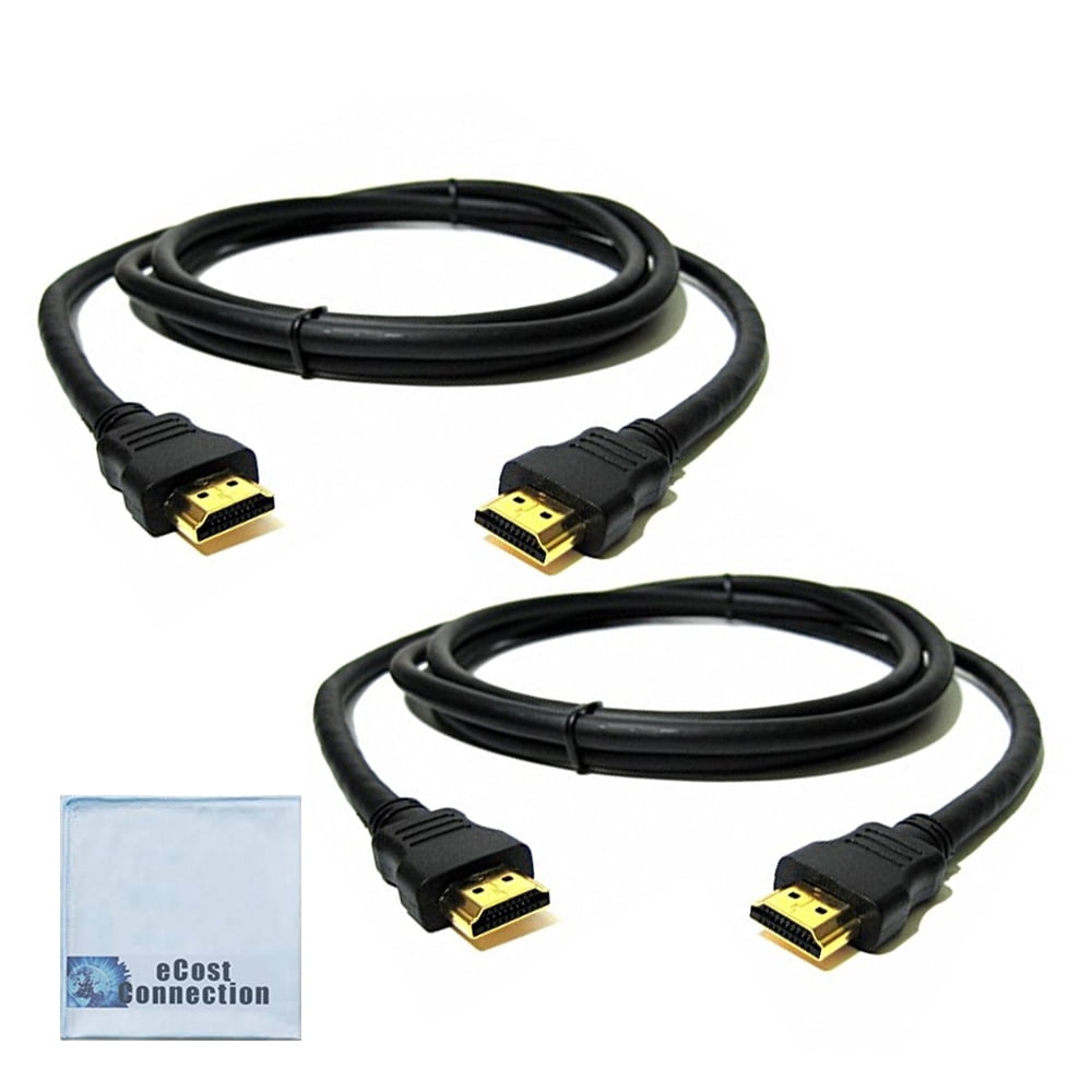 2 High Speed 6ft Gold Plated HDMI Cables for Computers, LCD LED OLED TV