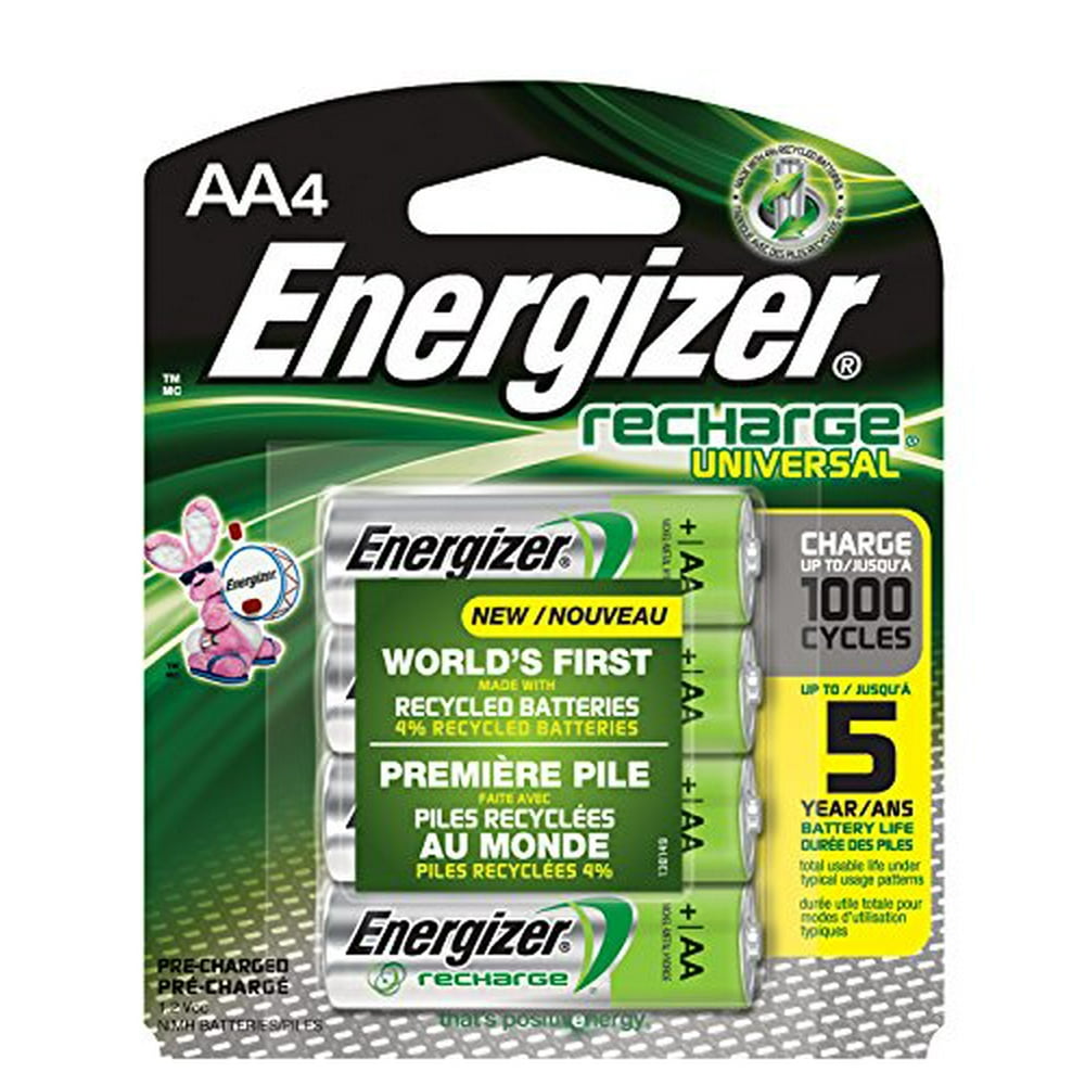 Energizer Recharge Universal 2000 mAh Rechargeable AA Batteries, Pre
