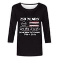 thumbnail image 4 of ZJXFGS Womens 3/4 Sleeve Crew Neck T-Shirts,Fall Work Clothes 2026 Graphic Tee Tops Vacation Outfits Womens Holiday Tops Dressy 3/4 Length Sleeve Soft Blouses Basic Tee Tops Black S, 4 of 4