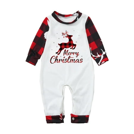 

Christmas Family Pajamas Christmas Parent-Child Outfit Child Printed Family Matching Pajamas Crawl White 3M