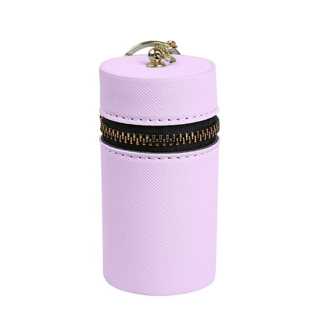 Portefeuille Cylindrique Couleur Unie Bouche Enveloppe Rouge Portable Clé à Changer Sac d'Écouteurs
