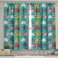 thumbnail image 2 of Ambesonne Animal Cartoon Valance & Curtain, Joyful Nature, 55"x45", Multicolor, 2 of 6
