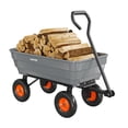 thumbnail image 1 of Graden Dump Cart, 600 Lb Capacity, Yard Utility Wagon With 180° Adjustable Handle, All Terrain Tires & Quick Release System, Poly Dump Cart for Soils Plants Tools, Heavy Duty, 1 of 10