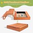 thumbnail image 3 of Arenero de madera Nicedday Kids para exteriores, grande, con tapa, caja de arena con tapa, regalo para niños de 2 a 8 años, mesa de pícnic plegable y forro inferior de asiento incluidos, 3 of 7