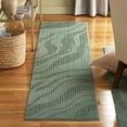 thumbnail image 3 of TOWN & COUNTRY EVERYDAY Lane Painterly Wave Soft Felt Everwash®, Machine Washable Area Rug with Non-Slip Backing, Modern Rug, Sage Green, 1'7"x7'2", 3 of 10