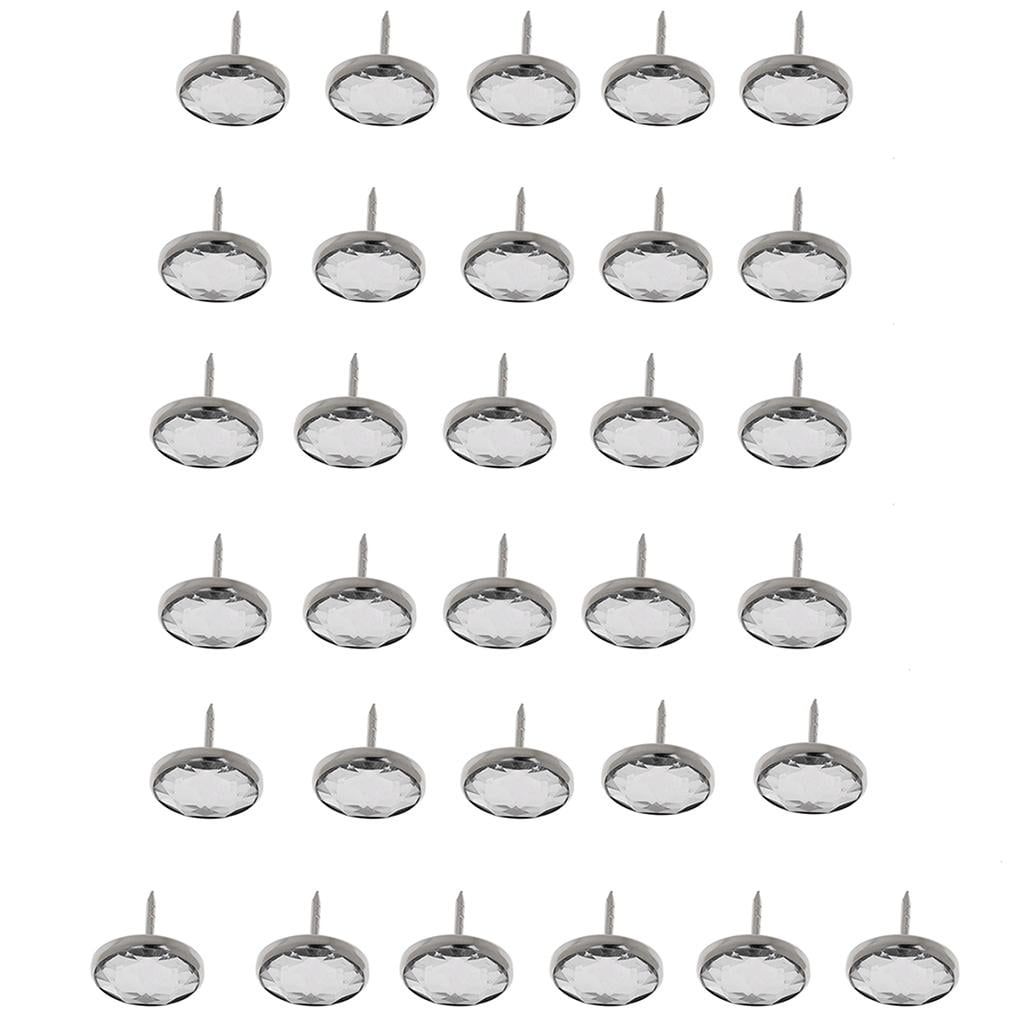 GUOOL 3-12pack 25 Pieces Crystal Sofa Headboard Buttons Upholstery Decoration Silver 10 Pcs