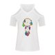 thumbnail image 4 of Blusa de manga corta con estampado de cuello en V informal para mujer a la moda, camiseta de verano con hombros descubiertos Fridja  bn5210, 4 of 8