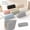 Gray, variant on WONDBA PU Leather Pencil Case with zipper, simple style Pink