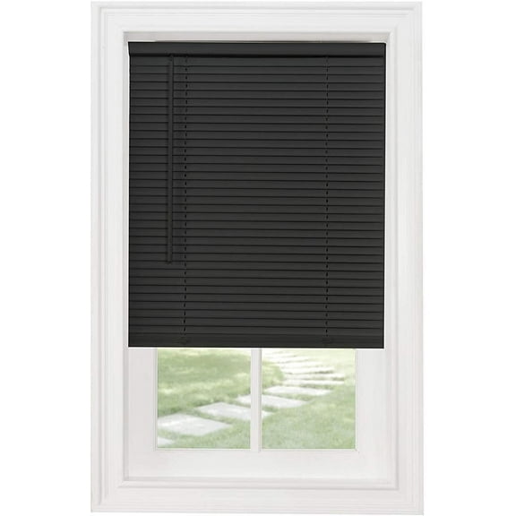 Cordless 1" Light Filtering Mini Blind, 27" Wide x 64" Long, Black