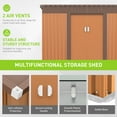 thumbnail image 5 of JAXPETY 9 x 4 ft. Metal Storage Shed with Galvanized Steel Roof, Lockable Doors for Backyard, Patio, Lawn, Gray, 5 of 15