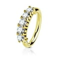 thumbnail image 1 of Open Hoop Rings for Nose, Ear Cartilage and Lip Piercings 14Kt Gold Five CZ, 1 of 3