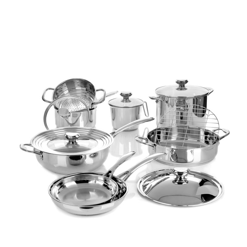 Wolfgang Puck Bistro Elite 14Piece Stainless Cookware Set Walmart