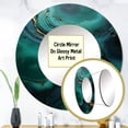 thumbnail image 3 of Designart "Revitalizing Malachite Essence" Spiritual Stone Rund Mirror For Wall Decor - Large Green Round Printed Mirror -Global Round Living Room Mirror - 23" x 23", 3 of 6