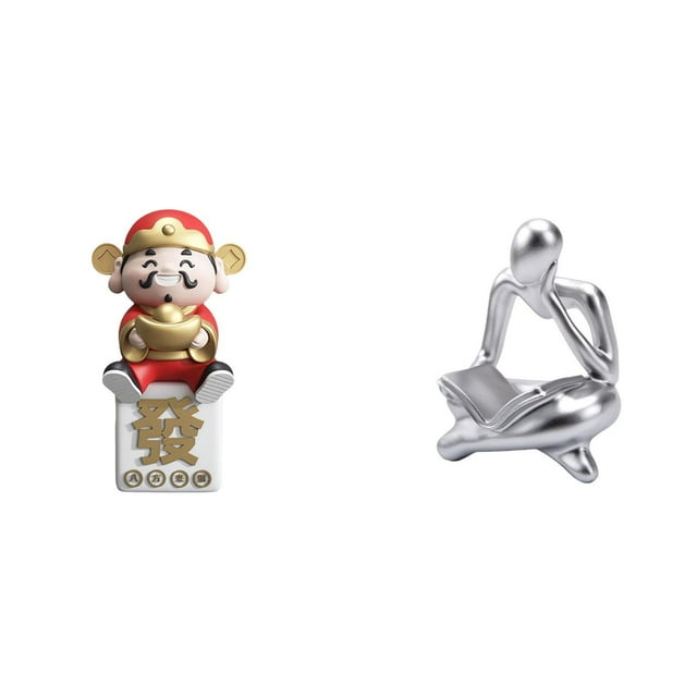Figura de escritorio,Figura de Dios de la Fortuna de dibujos animados,regalo Feng Shui,Figura de lector abstracto,Estatua de pensador abstracto,arte,artesanías,decoraciones,Figuras humanas