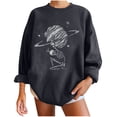 thumbnail image 3 of Sudadera extragrande de lana de manga larga con cuello redondo y estampado de calavera para mujer Pompotops gfhjh16707, 3 of 5
