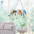 thumbnail image 6 of Deago Multicolor Birds On A Wire High Stained Glass Suncatcher Window Panel, Bird Series Hangings Ornaments Pendant Home Decor (2 Birds, 6" x 4"), 6 of 8