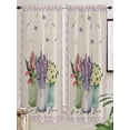 thumbnail image 2 of Living Room Curtains 72 Inches length, Spring Flower Tulip Lavender Window Treatment Curtain Drapes, Colorful Floral Plaid Light Filtering Drapes for Bedroom Laundry Room, 52"x72", 2 Panels, 2 of 7