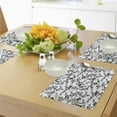 thumbnail image 4 of Ambesonne Floral Place Mats Set of 4, Baroque Blooms Vintage, Standard Size, Black and White, 4 of 6