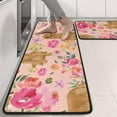 thumbnail image 2 of Kitchen Rugs Sets Of 2,Golden Retriever with Flowers Anti Fatigue Kitchen Mat Rugs Non Slip Washable,Decorative Kitchen Floor Mats for Kitchen,Sink,Laundry,17"x47"+17"x47", 2 of 5