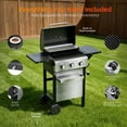 thumbnail image 5 of Biotree 3 Burner BBQ Propane Gas Grill, Stainless Steel 26,000 BTU Patio Garden Barbecue Grill with Two Foldable Shelves, 5 of 9