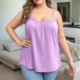 thumbnail image 6 of Plus Size Tank Tops for Women Loose Spaghetti Strap Tunic Blouses Violet 4XL, 6 of 7