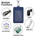 thumbnail image 4 of Pu Leather Badge Holder, Id Card Holder With 3 Slots, Waterproof Bus Card Holder With Lanyard For Business Card Key Credit Card Id Bank Card Student C, 4 of 5
